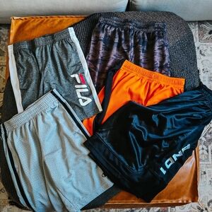 Mixed Brand Athletic Shorts Bundle (5 Pairs, Youth Size S)